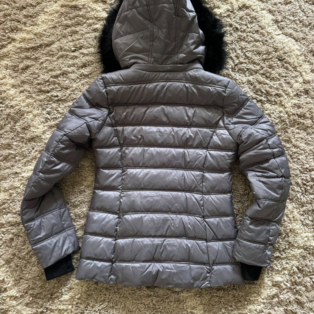Women's Warm Winter Puffer Jacket with Faux-Fur Trim‎ Hood Size Small - Picture 5 of 6